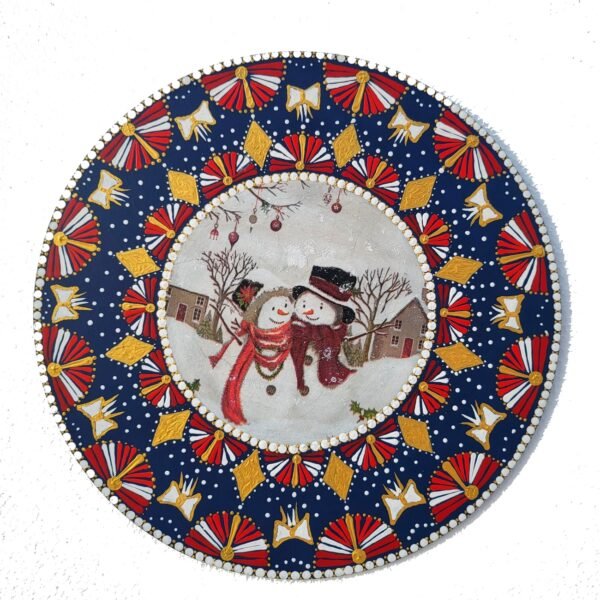 Mandala "Dueto de Neve" - Azul Marinho